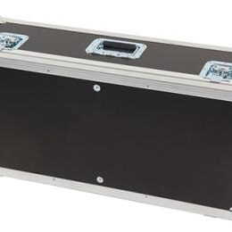 A black flight case on a white background.